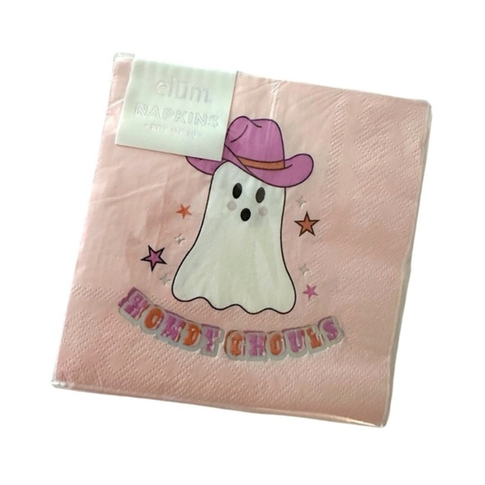 NEW Howdy Ghouls Elum Halloween Ghost Cowboy Hat Party Paper Napkins Set of 40